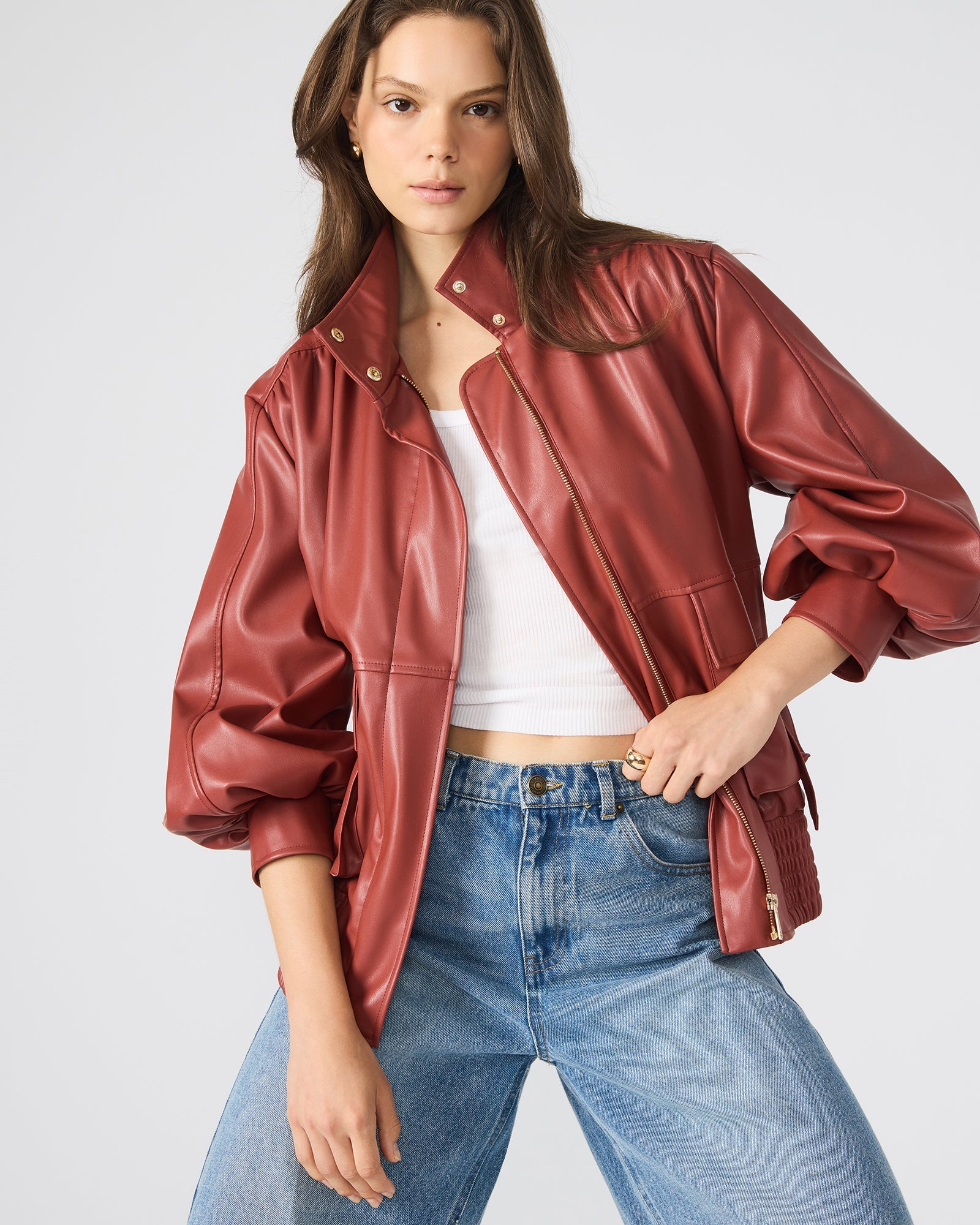 VEE JACKET DUSTY BRICK
