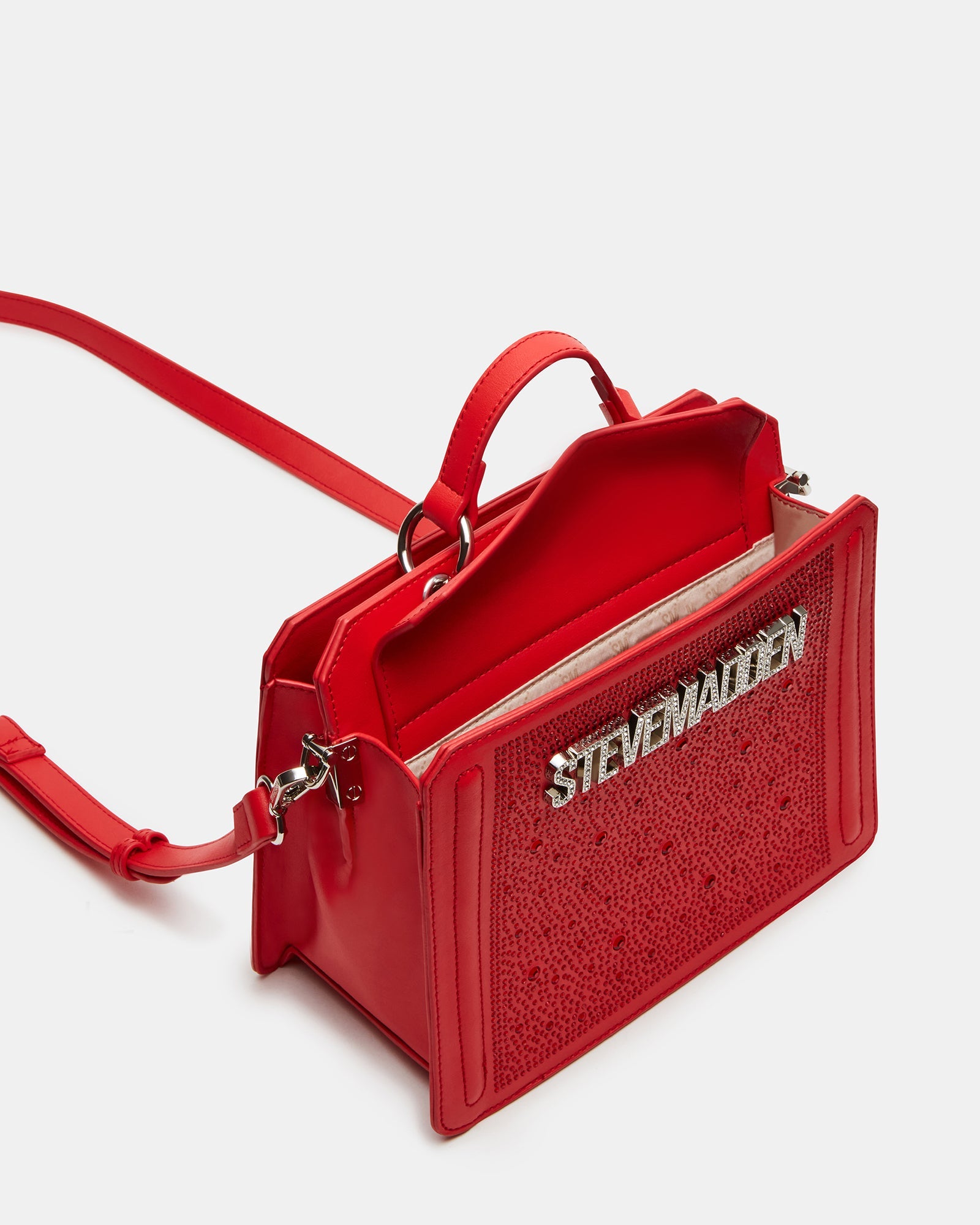 EVELYN BAG RED ALLOVER RHINESTONES