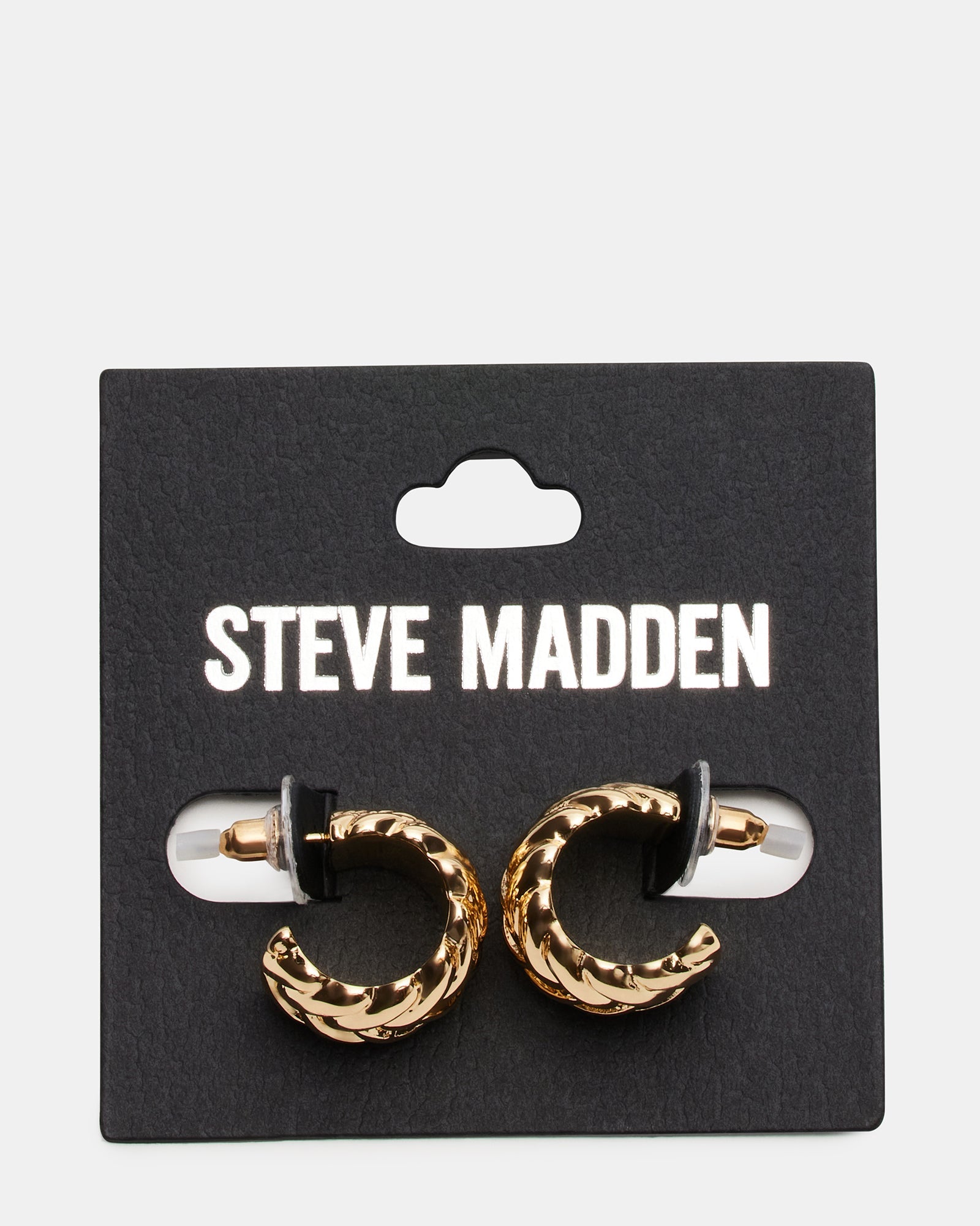 WOVEN HUGGIE EARRINGS GOLD