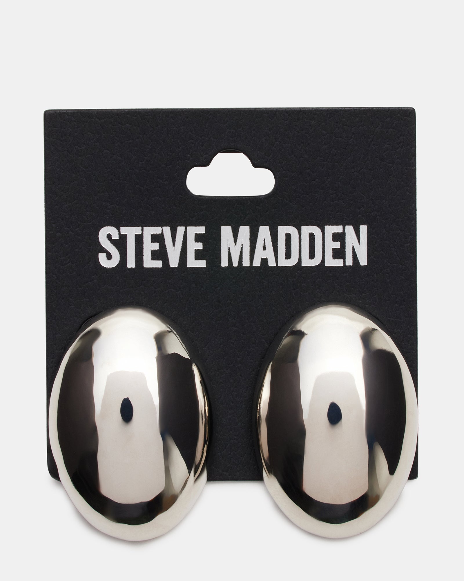 OVAL STUD EARRINGS SILVER