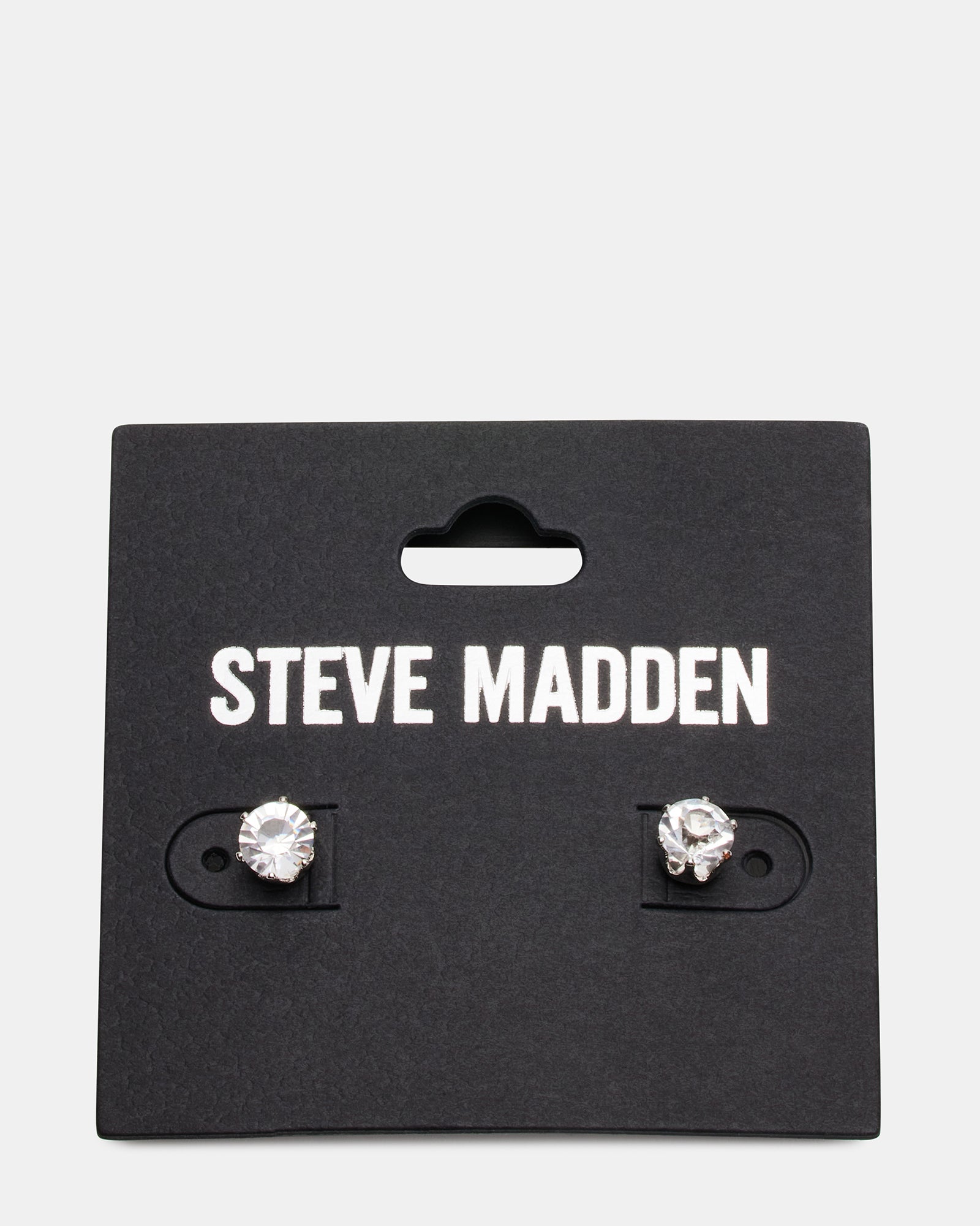 CRYSTAL STUD EARRINGS SILVER