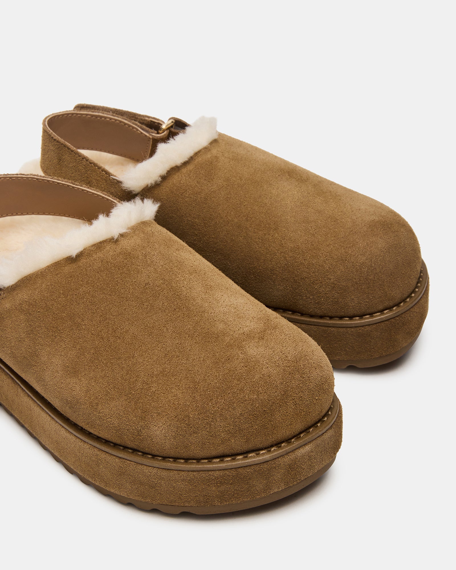 MELLOW FAUX FUR COGNAC SUEDE