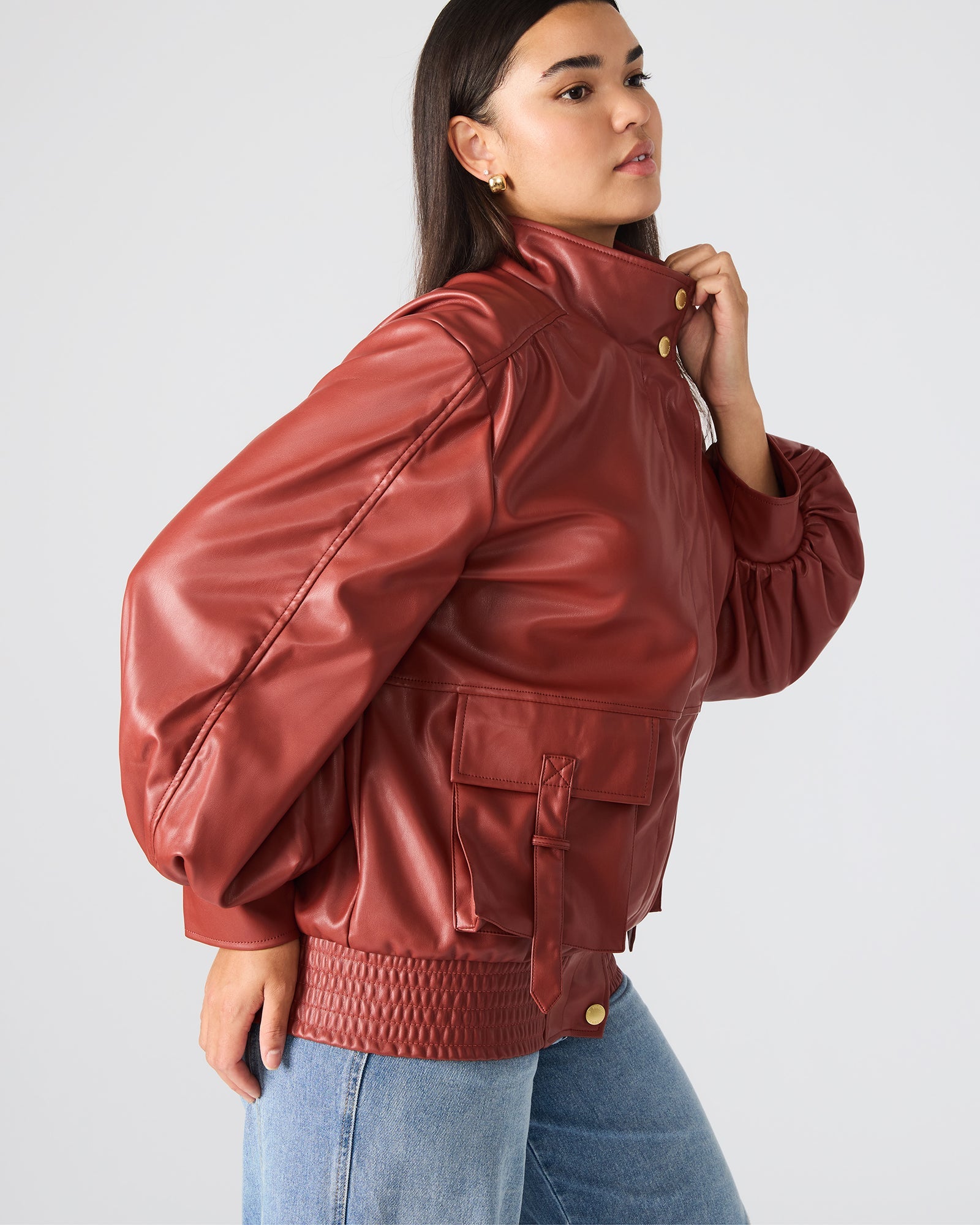 VEE JACKET DUSTY BRICK