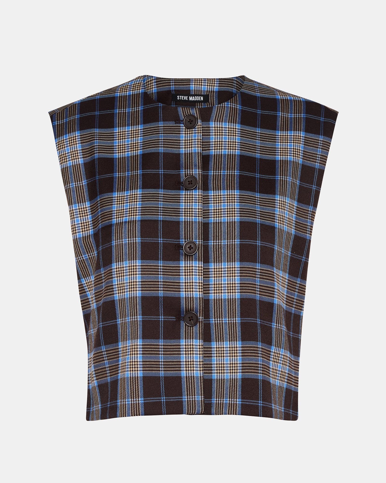 ALESSA TOP BROWN PLAID
