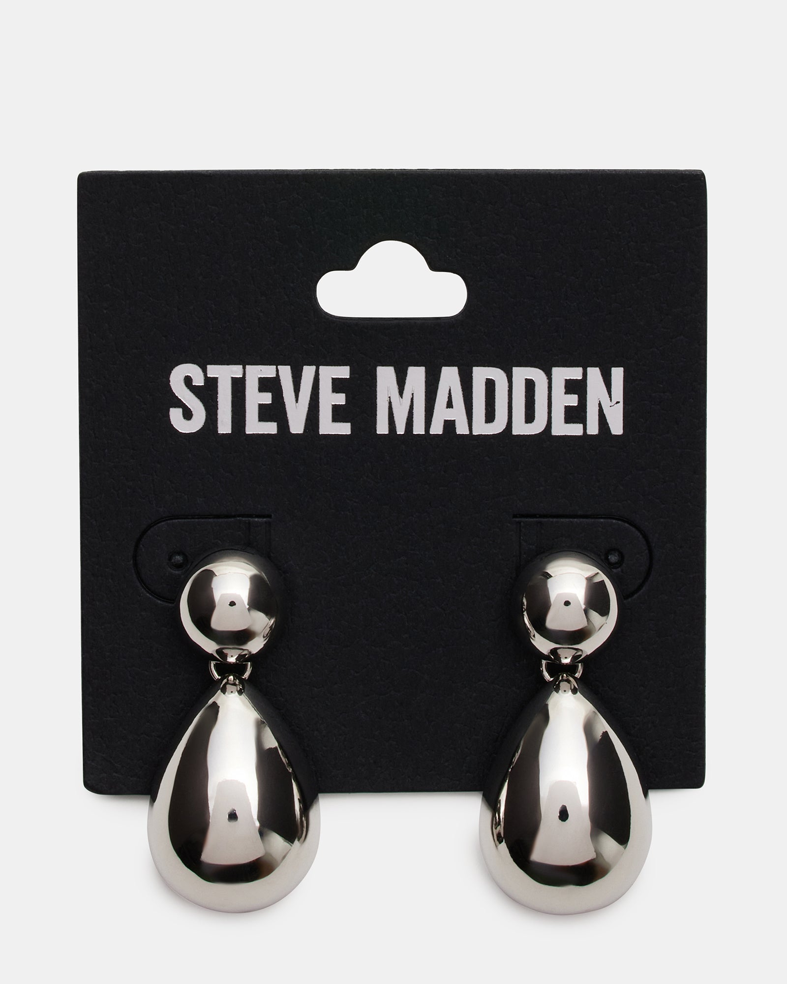 DOUBLE TEARDROP EARRINGS SILVER