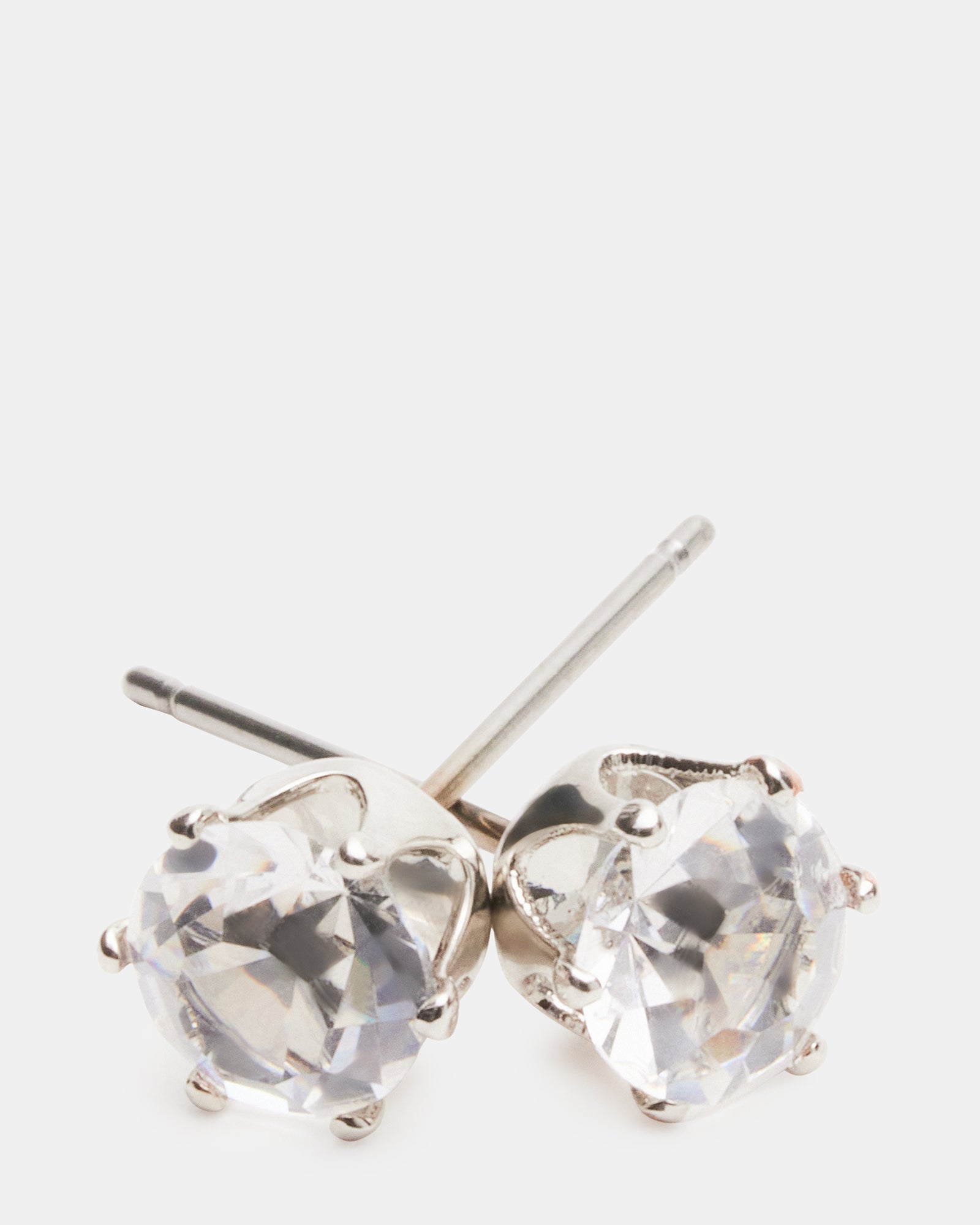 CRYSTAL STUD EARRINGS SILVER