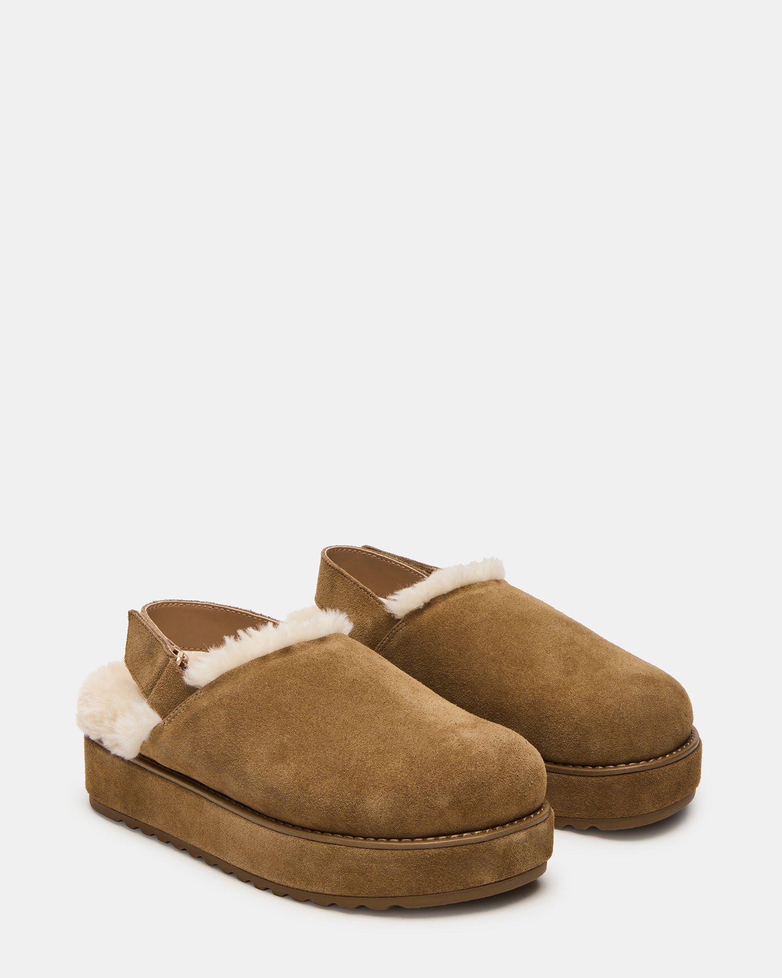 MELLOW FAUX FUR COGNAC SUEDE